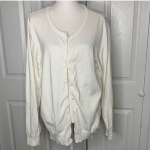 L.L. Bean cream button cardigan sweater